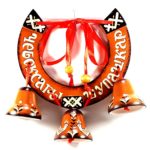 Подкова с 3 колокольчиками (коричневая)